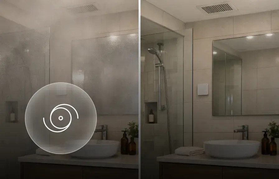 Bathroom humidity and ventilation automation